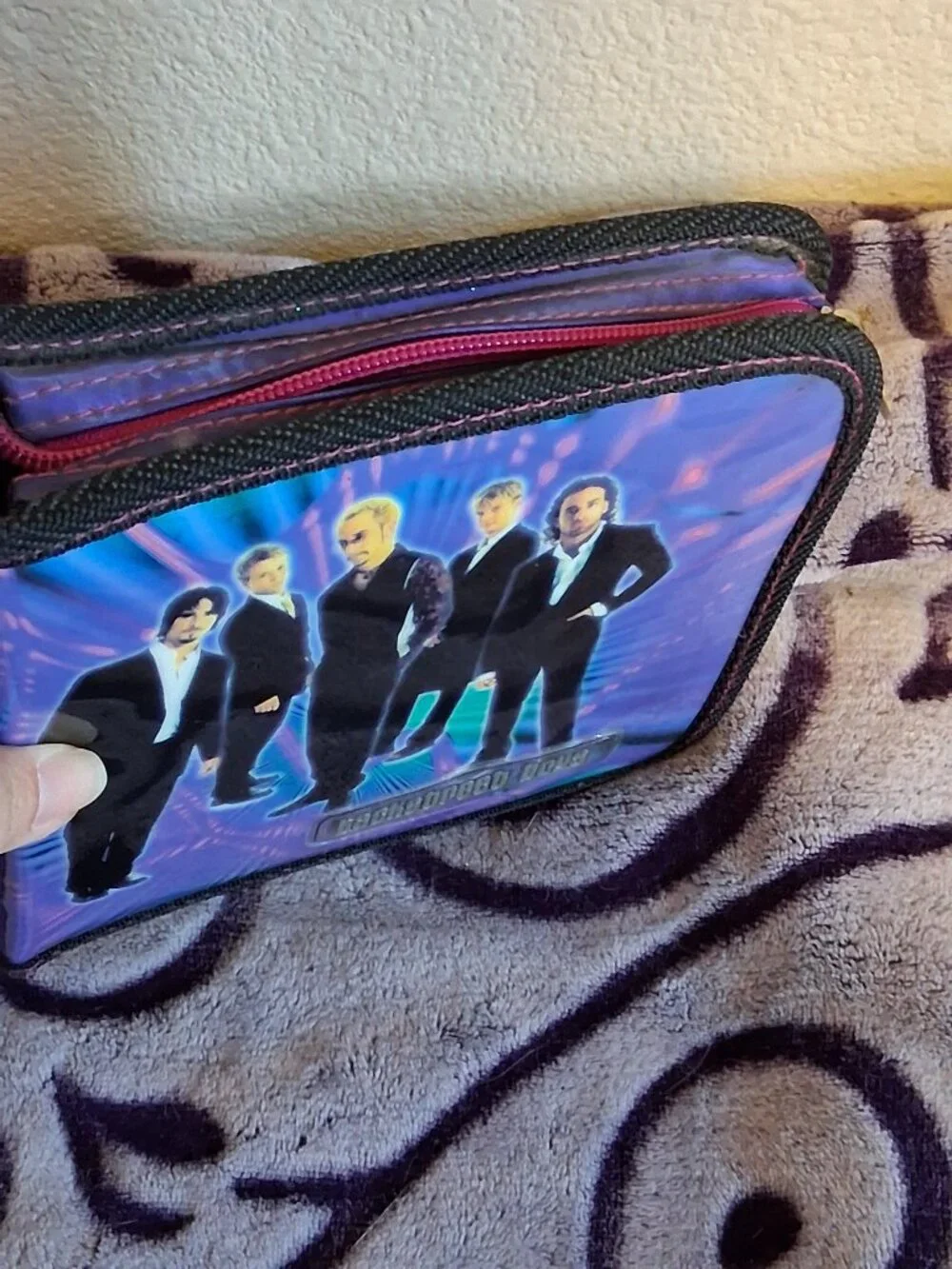 Vintage 2001 Y2K Backstreet Boys CD Case Holder 12 Disc Zipper Soft Vinyl 6